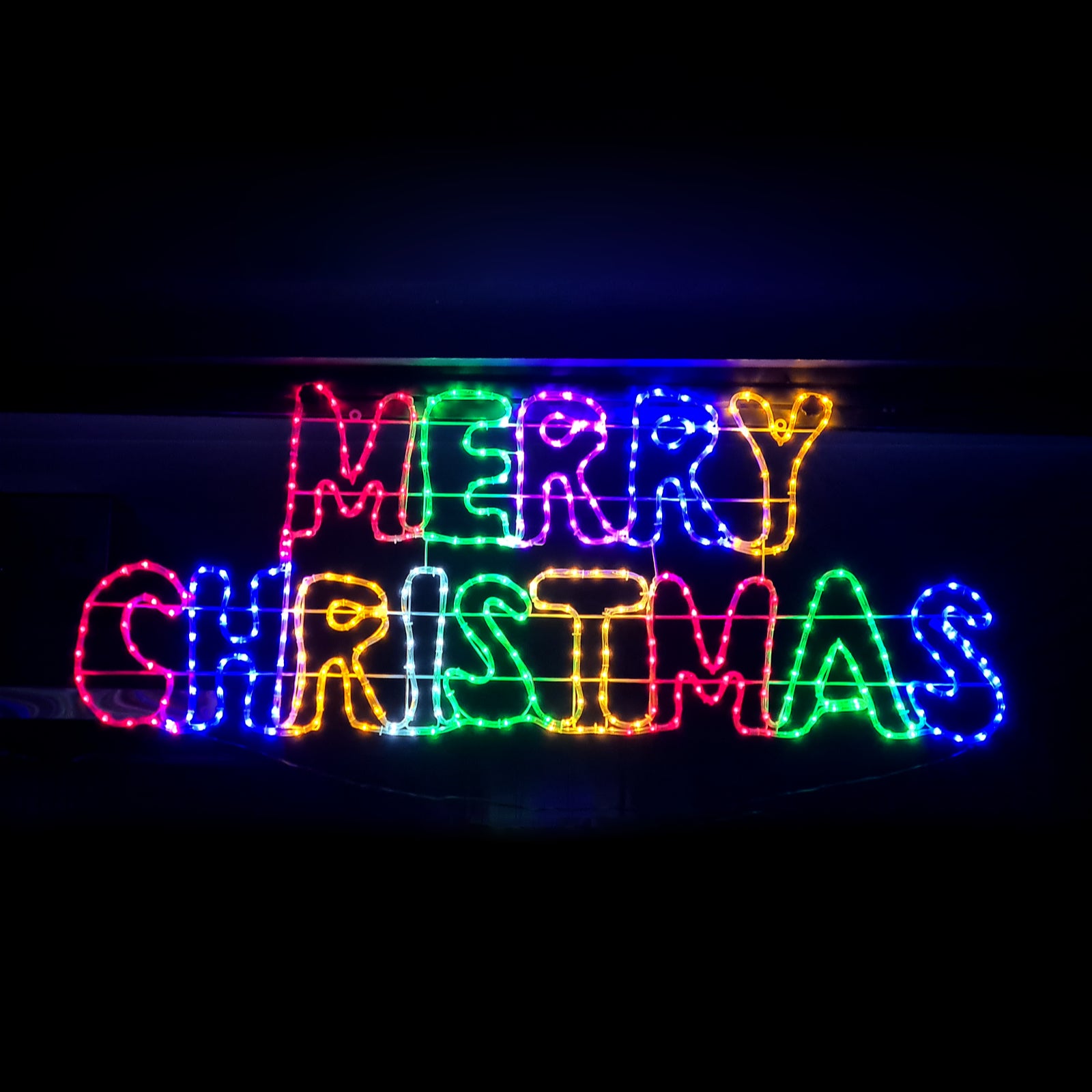 Christmas LED Motif Animated Merry Christmas 160x60cm Rainbow Edition