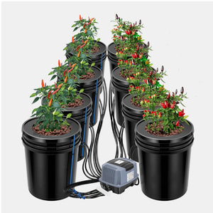 EverGrow 9x Pots DWC 20L Buckets Aerated System Kit Indoor Hydroponics Grower