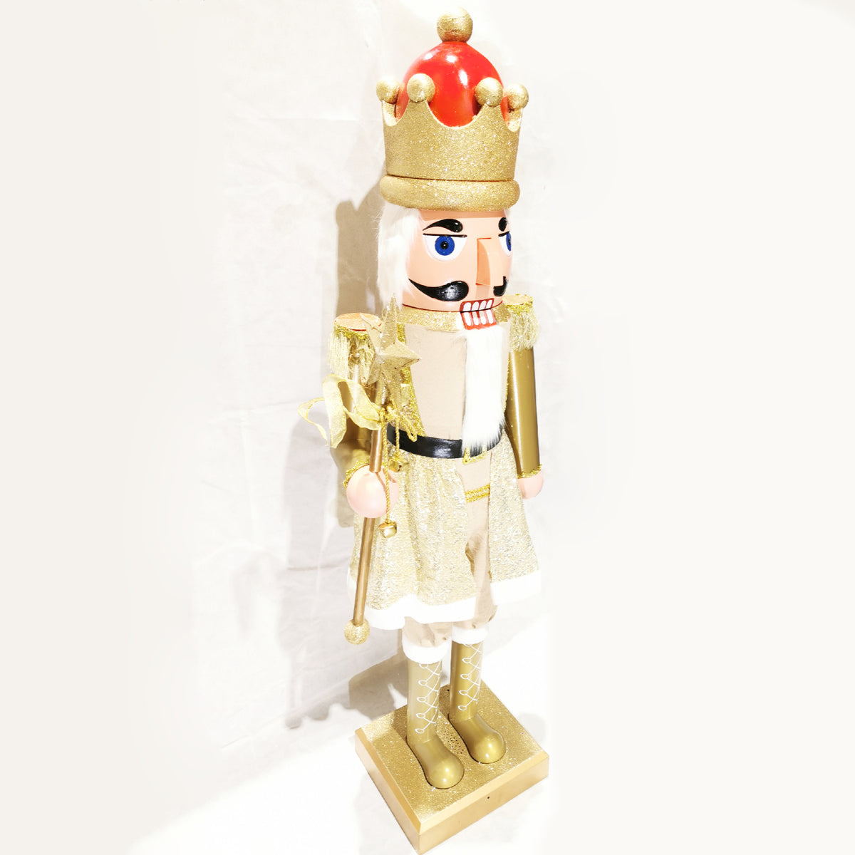 160cm Musical Animated Moving Golden Nutcracker Sings Jingle Bells Chr