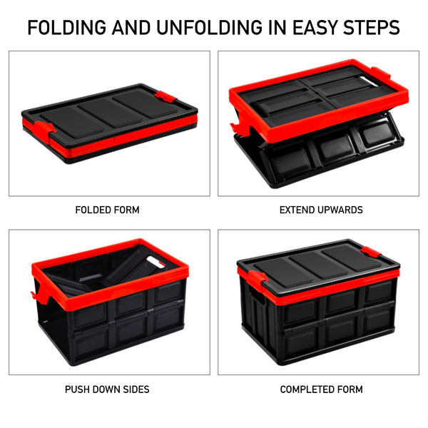 Collapsible and Stackable Utility Storage Bins For Home Office and on the Move