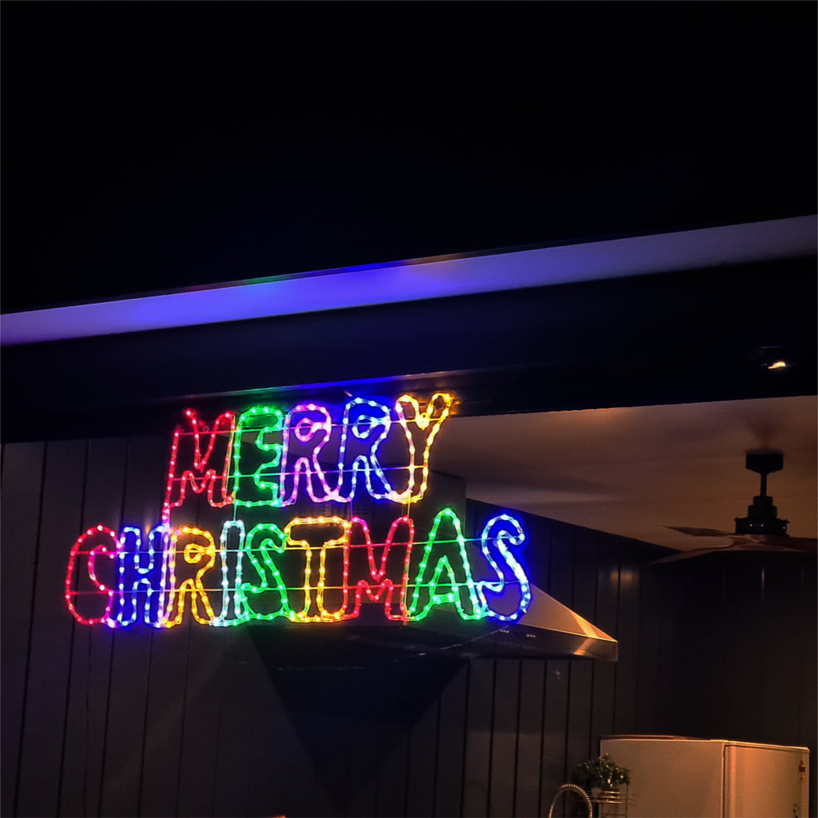 Christmas LED Motif Animated Merry Christmas 160x60cm Rainbow Edition