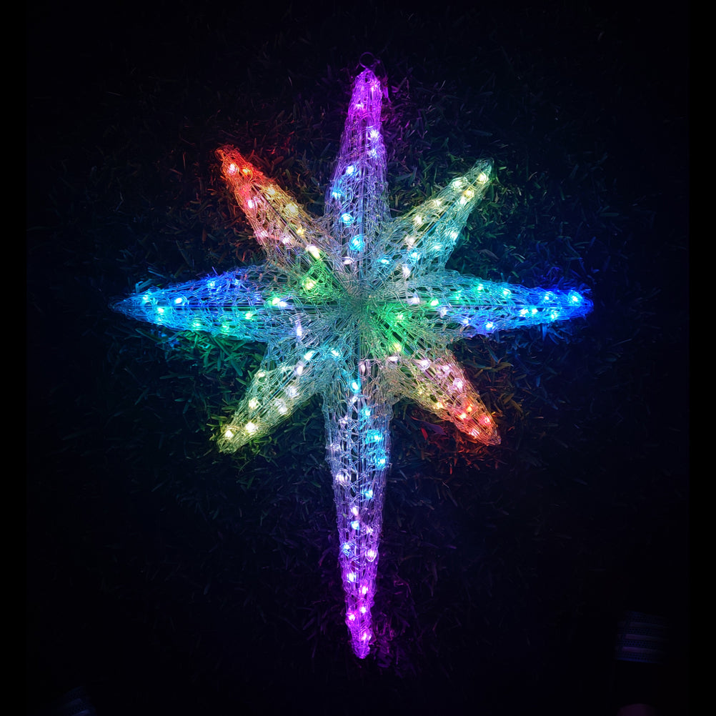 Christmas LED Motif Twinkling RGB LED Nativity Northern Star 74x59cm O