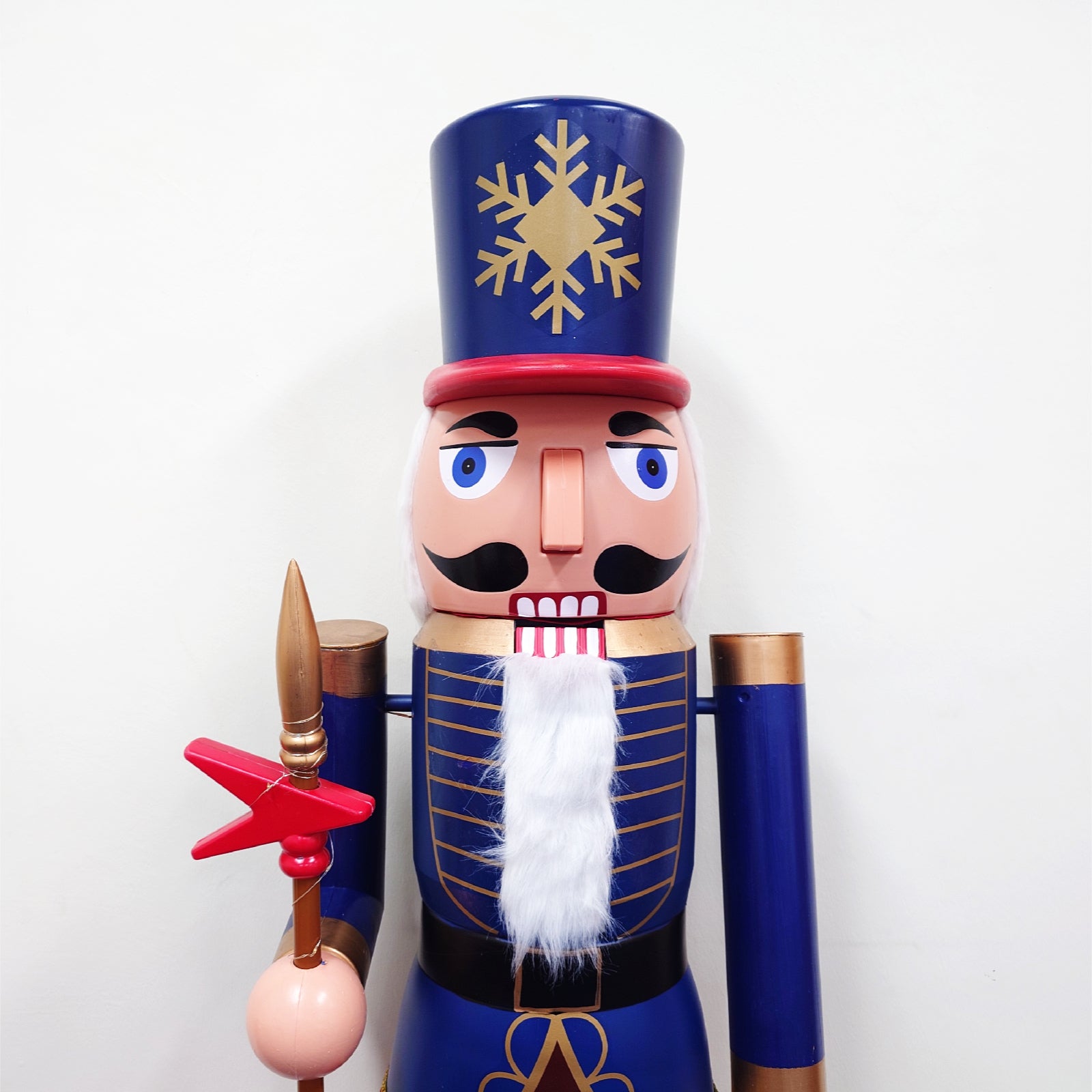 160cm Musical Animated Moving Blue Nutcracker Scepter Wielding Sings J