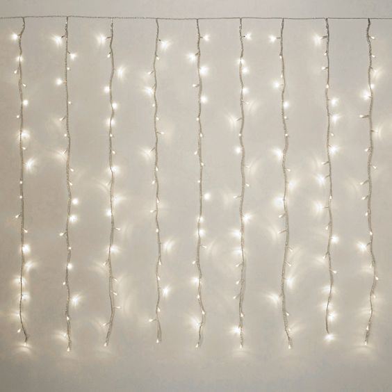 Clearance Christmas 200 LED Warm White Curtain Lights 3x2.5m Indoor/Outdoor