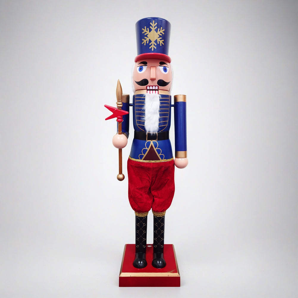 160cm Musical Animated Moving Blue Nutcracker Scepter Wielding Sings J