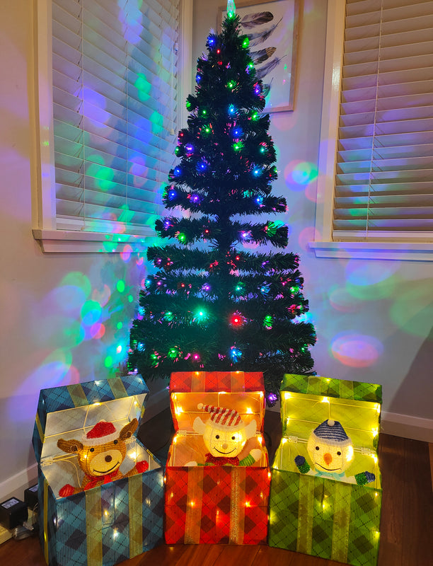 Christmas Decoration 3D Motorised Pop-up Gift Box LED Lit Indoor Display