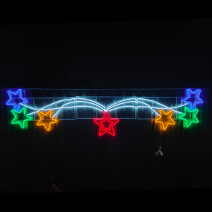 Christmas LED Motif Neon Light Shooting Bursting Stars Animated 280x72cm Outdoor
