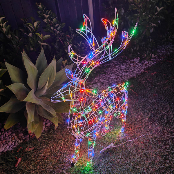 Christmas Decoration 3D Frame 3pcs Reindeer Family Set Multi LED Indoor Outdoor