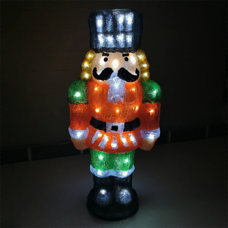 Christmas Decoration 3D Acrylic 60cm Nutcracker Soldier Doll LED Lit Indoor/Outdoor