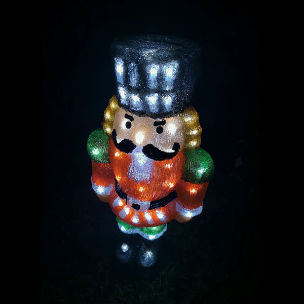 Christmas Decoration 3D Acrylic 60cm Nutcracker Soldier Doll LED Lit Indoor/Outdoor