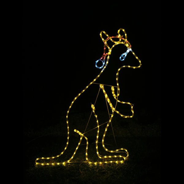 Christmas LED Motif Oz Summer Kangaroo 95x110cm Outdoor Silhouette Display