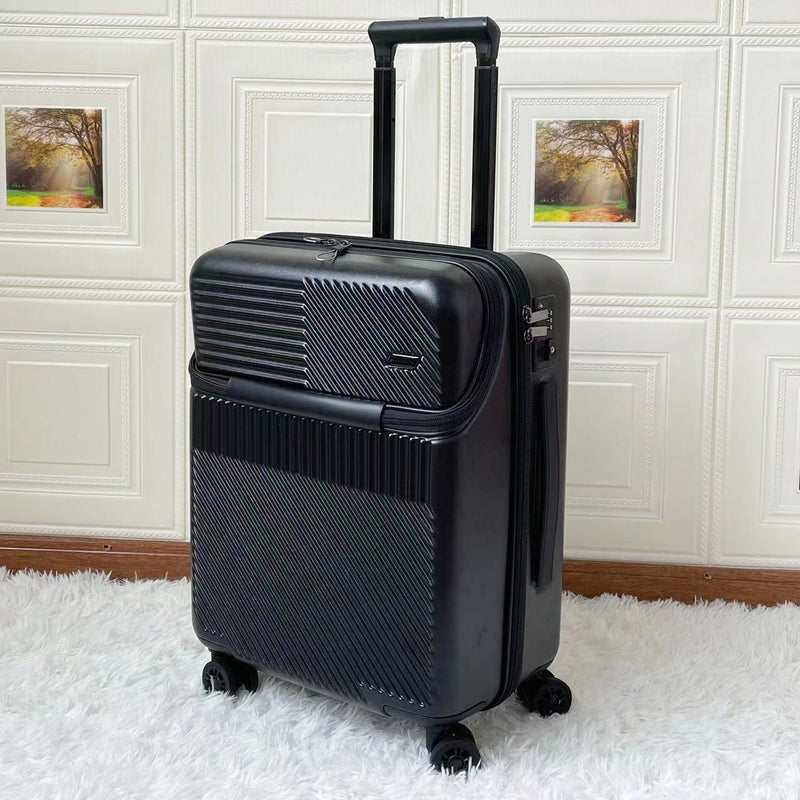 Slab 20" 360° Spinner Wheeled Cabin Travel Carry-on Luggage USB Port Access - Black