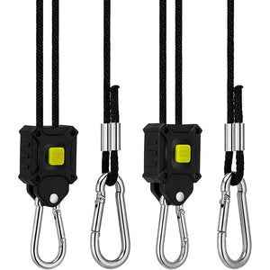 Hydroponics Adjustable Hanger Pynch 1/8" Rope Ratchet 2.4m (x2) for Grow Equipment