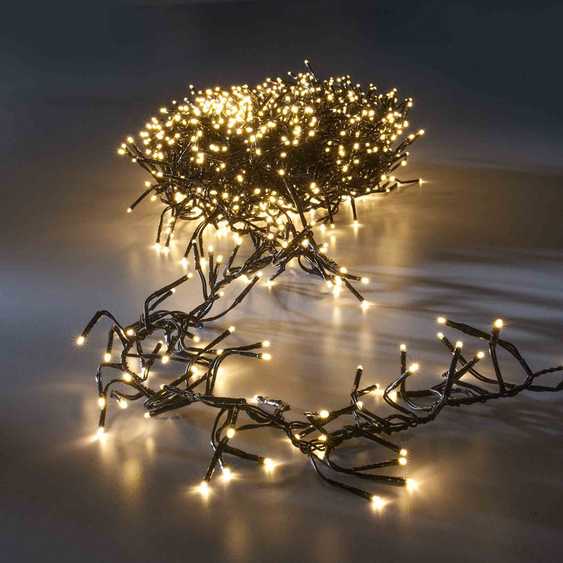 Christmas 1200 LED Fairy Cluster Firecracker Lights High LED Density 24m Length