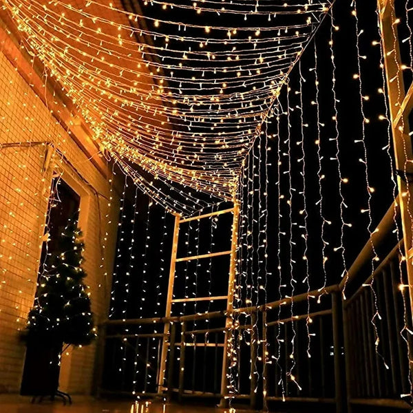 Christmas 500 LED Curtain Lights Waterflow Functions 5x2m Indoor/Outdoor