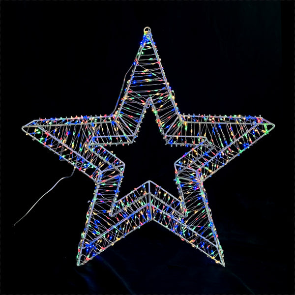 Christmas Decoration 3D Frame Star 800 LED 50cm Multi Colour Indoor Outdoor