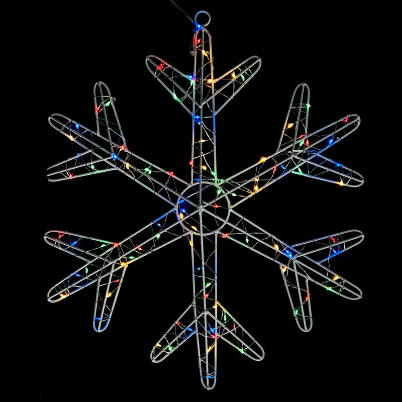 Christmas Decoration 3D Embossed Snowflake 50cm Multi LED Decoration Indoor Outdoor