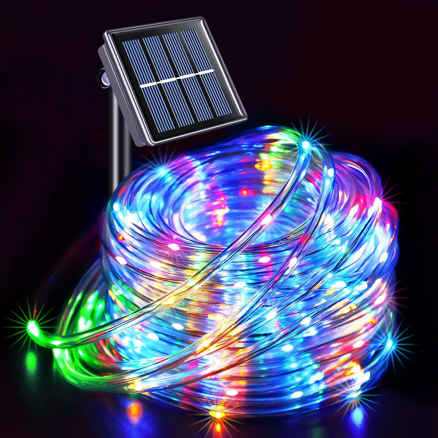 Solar Powered 20m LED Rope Light With 8 Function Controller Christmas