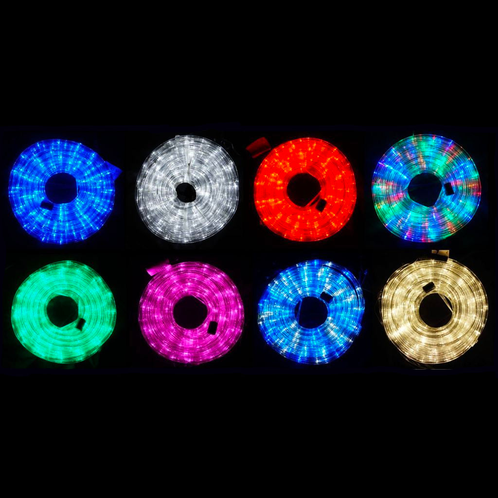 Christmas 10m LED Rope Light 8 Colours Low Wattage 8 Function Controll