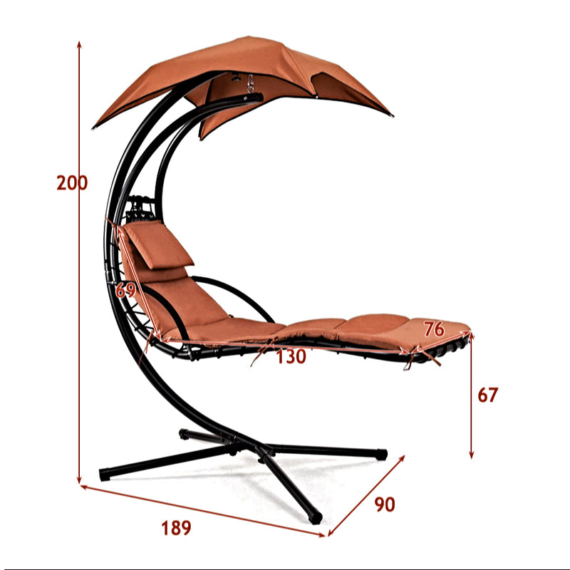 Innovative 360° Rotating Swing Hammock Chair with Canopy Steel Frame Cushioned