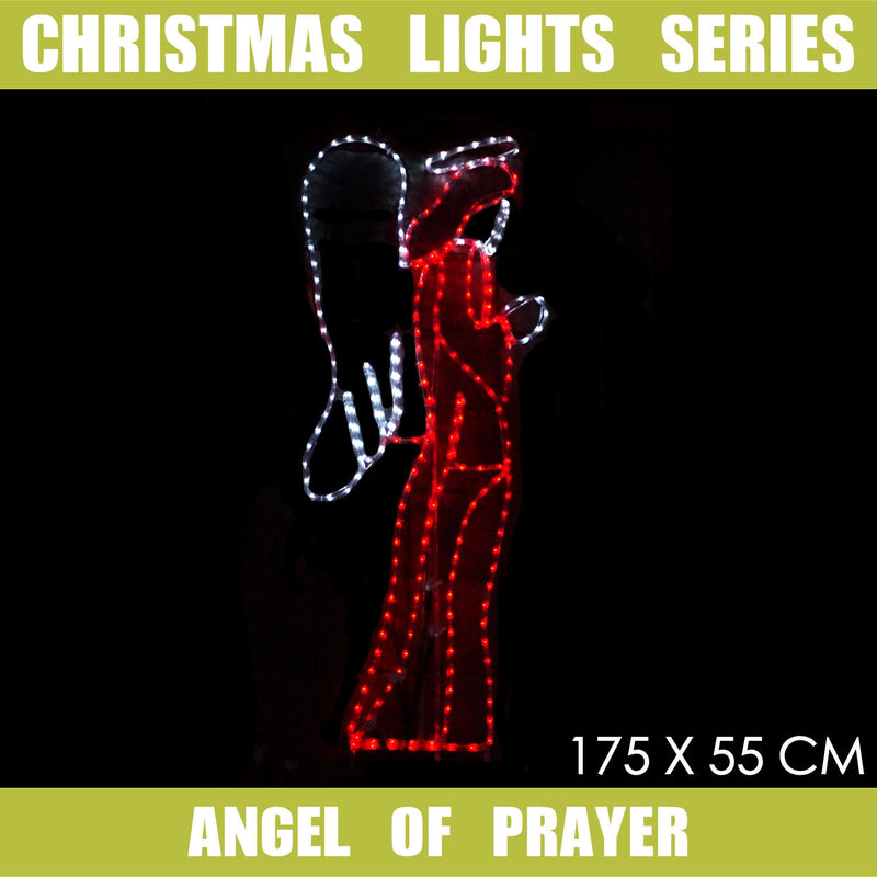 Christmas LED Motif Angel of Prayer 170x55cm Indoor Outdoor Display Sign