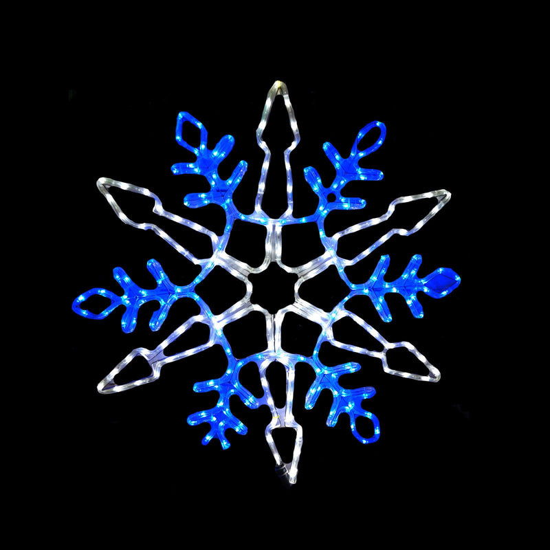 Christmas LED Motif Blue White Snowflake 78x73cm Indoor Outdoor Display Sign