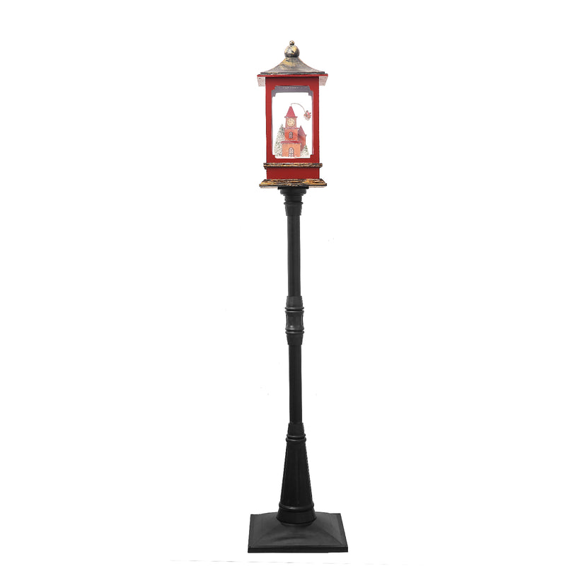 190cm Musical Snowy Christmas House Lantern On Lamp Post