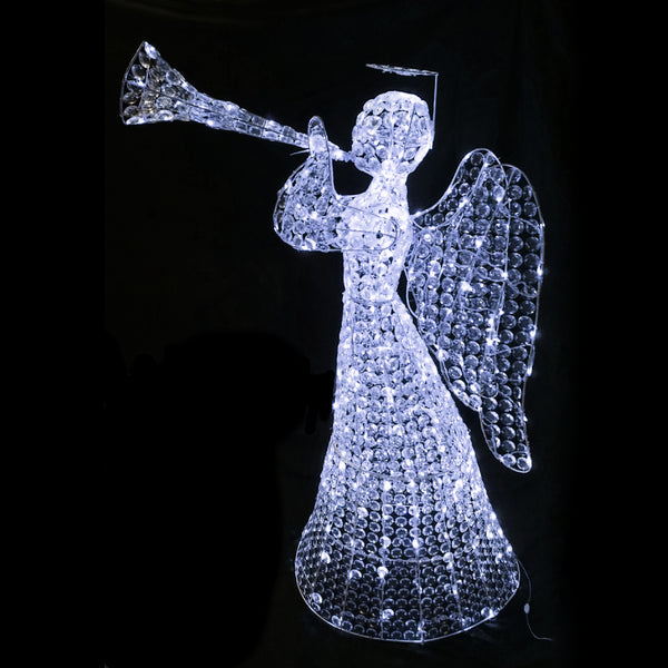 Christmas Decoration 3D Crystal Angel 160cm Cool White LED Display Indoor/Outdoor