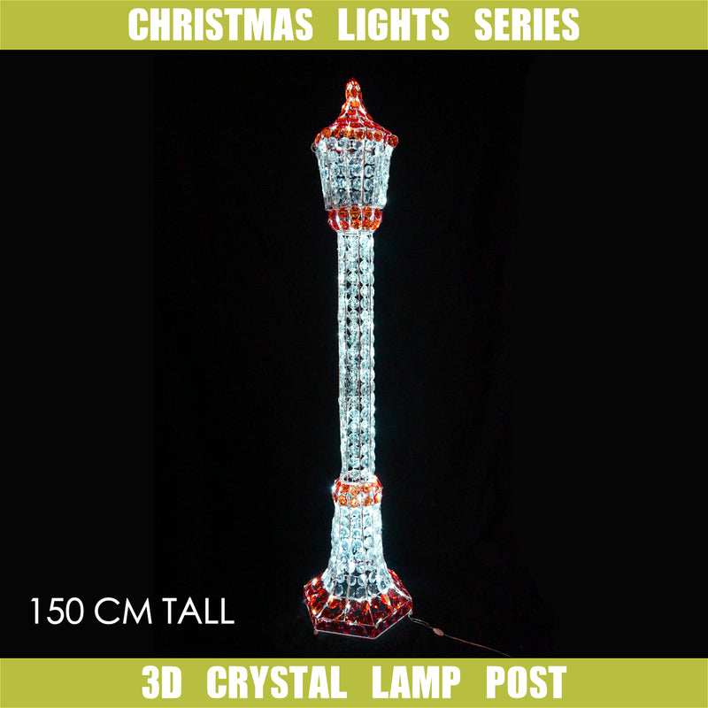 Christmas Decoration 3D Crystal Beads Lamp Post 150cm LED Display Indoor/Outdoor
