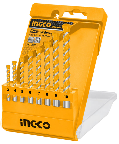 INGCO 8 Pcs Masonry Drill Bits Set 3-10mm