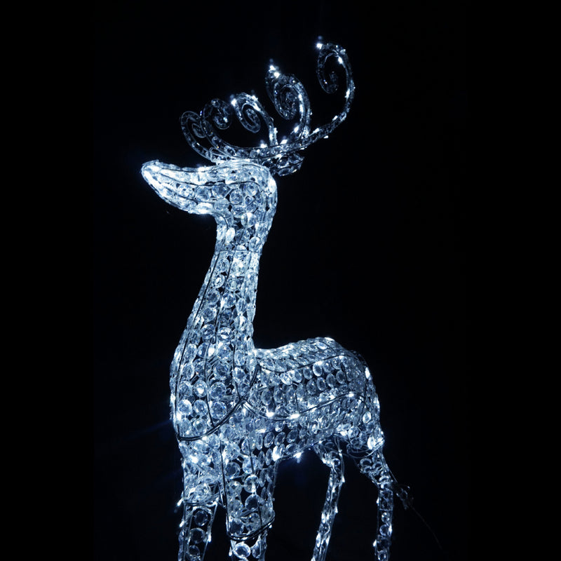 Christmas Decoration 3D Crystal Reindeer 80x22x150cm 260 White LED Display Indoor/Outdoor