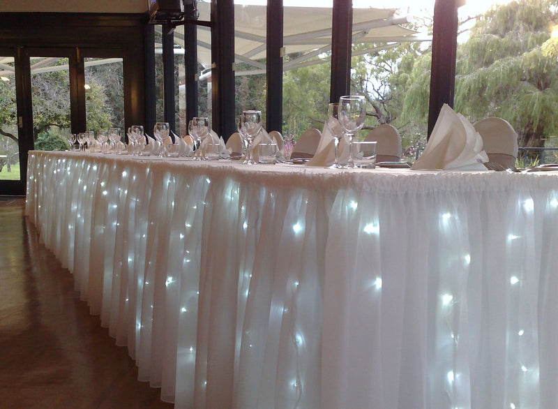 200 LED Table Curtain Wedding Function Lights 7m x 1m Indoor/Outdoor