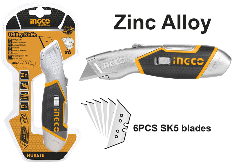 INGCO SK5 Zinc Alloy Utility Knife