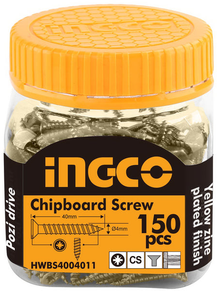 INGCO 150 Pcs 8G CS 40mm Drywall Screw Zinc Pozi