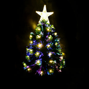 60cm Table Top Fibre Optic Tree Warm White Twinkle LED Light Christmas Tree Decor