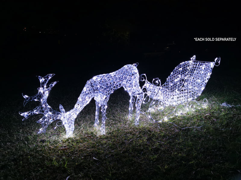 Christmas Decoration 3D Crystal Beads Reindeer Buck Head Down 108cm LED Display Indoor/Outdoor