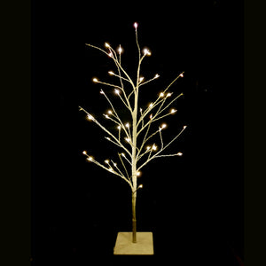 Christmas Decoration 60cm Table Top Micro LED Twinkle Warm White Birch Tree Battery Powered