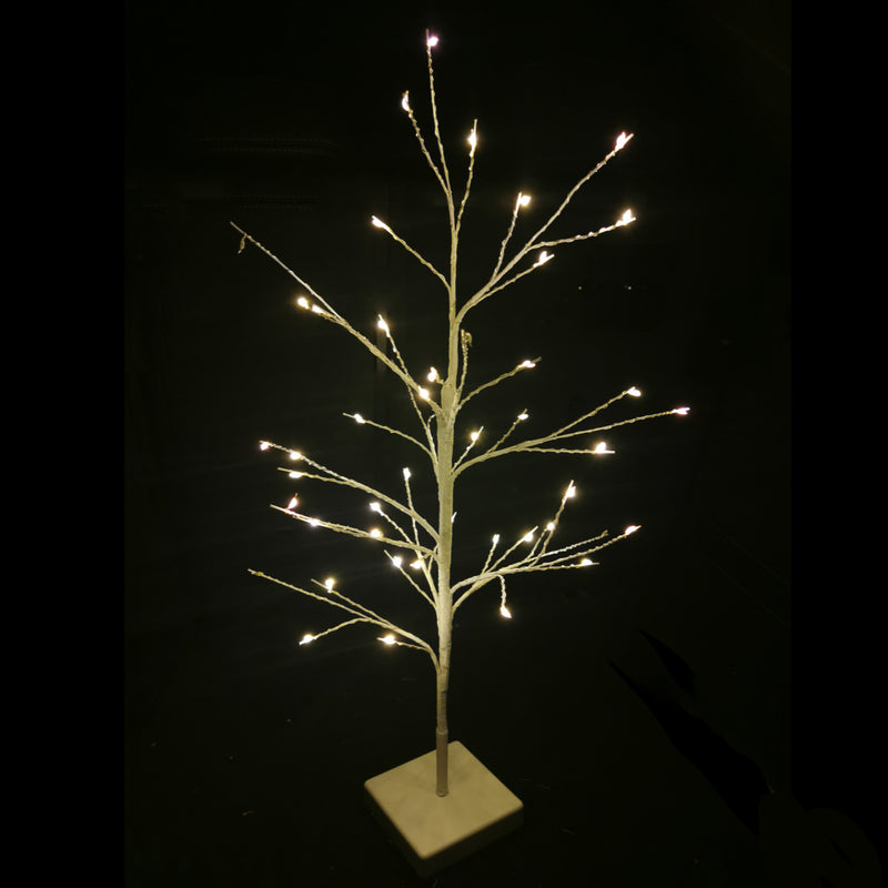 Christmas Decoration 60cm Table Top Micro LED Twinkle Warm White Birch Tree Battery Powered