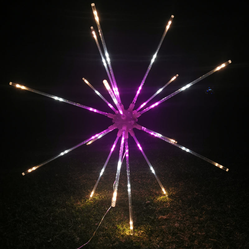 640 LED Burst Star Fireworks Animated Waterflow Effect 100cm Diameter Height Adjustable