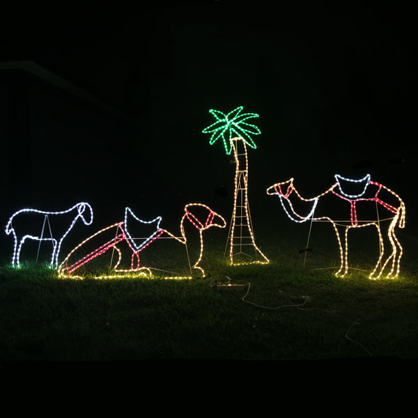 Christmas LED Motif Squatting Camel 155x68cm Indoor Outdoor Display Sign