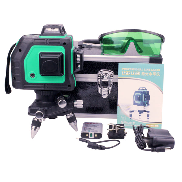 Borka 12 Lines 3D Green Laser Level Full 360° Automatic Self Levelling Kit IP54
