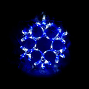 Solar Powered Blue White Snowflake Outdoor Christmas Motif Display 38cm
