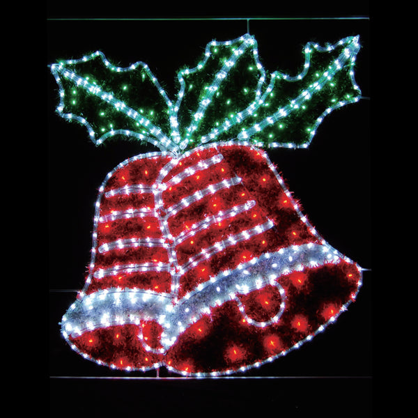 LED Christmas Jingle Bells Motif Animated Display 100x100cm Indoor/Outdoor