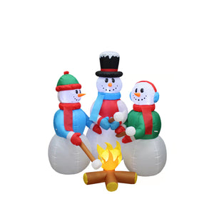 Christmas Decoration Inflatable 120cm Tall Snowman Bonfire LED Lit Outdoor Decoration