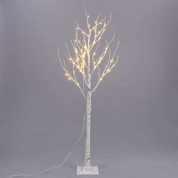 Christmas Decoration Lit Up White Birch Twig Branch Tree Warm White LED Tips Indoor/Outdoor
