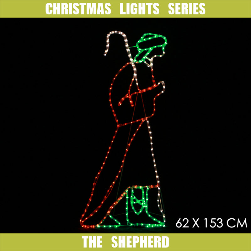 Christmas LED Motif The Shepherd 62x153cm Indoor Outdoor Display Sign