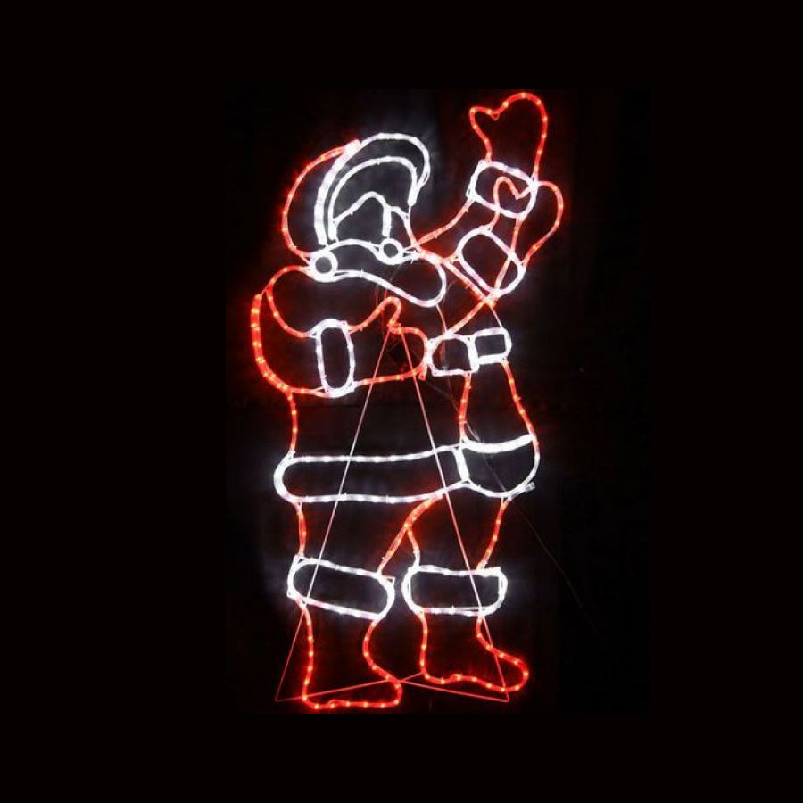 Christmas LED Motif Classic Waving Santa 151x76cm Indoor Outdoor Displ
