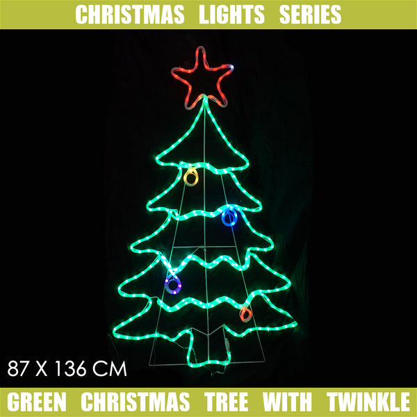 Christmas LED Motif Christmas Tree 136x87cm Indoor Outdoor Display Sign