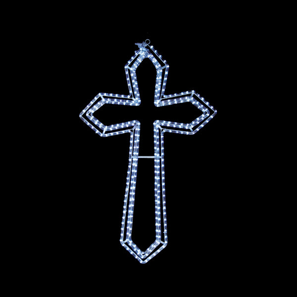 Christmas LED Motif 3 Layer Animated Jesus Cross 111x72cm Indoor/Outdoor
