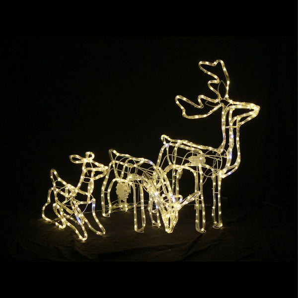 3D LED Christmas Motif Motorised Reindeer Family Set Indoor/Outdoor with Twinkle LEDs